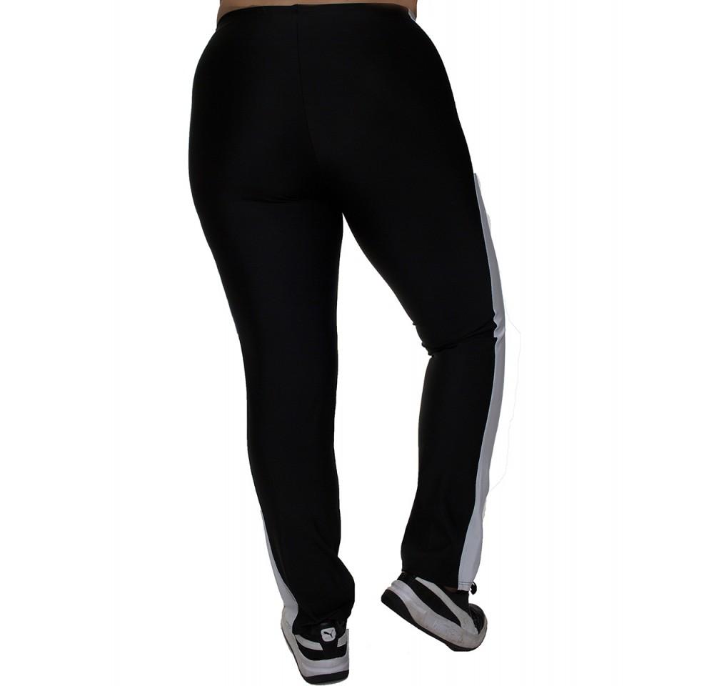 InstantFigure Curvy Plus Size Activewear Compression Block Pant in black and fuchsia with color block design, showcasing modern boot cut style.