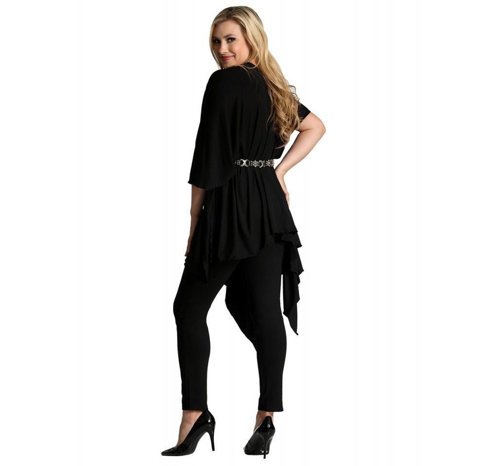 InstantFigure InstaWrap versatile short shawl with arm holes, showcasing its stylish design and multiple wearing options.