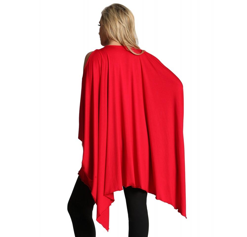 InstantFigure InstaWrap versatile short shawl with arm holes, showcasing its stylish design and multiple wearing options.