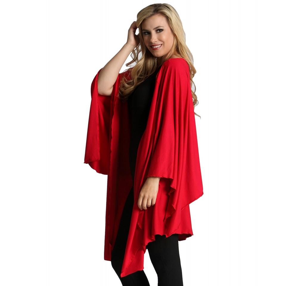 InstantFigure InstaWrap versatile short shawl with arm holes, showcasing its stylish design and multiple wearing options.