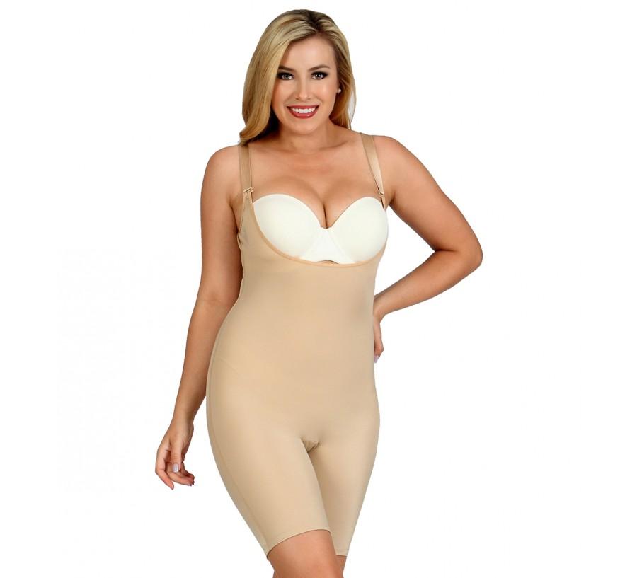 InstantFigure Plus Size Underbust Bodyshorts WBSS016C showcasing seamless design, adjustable straps, and comfortable fit for curvy women.