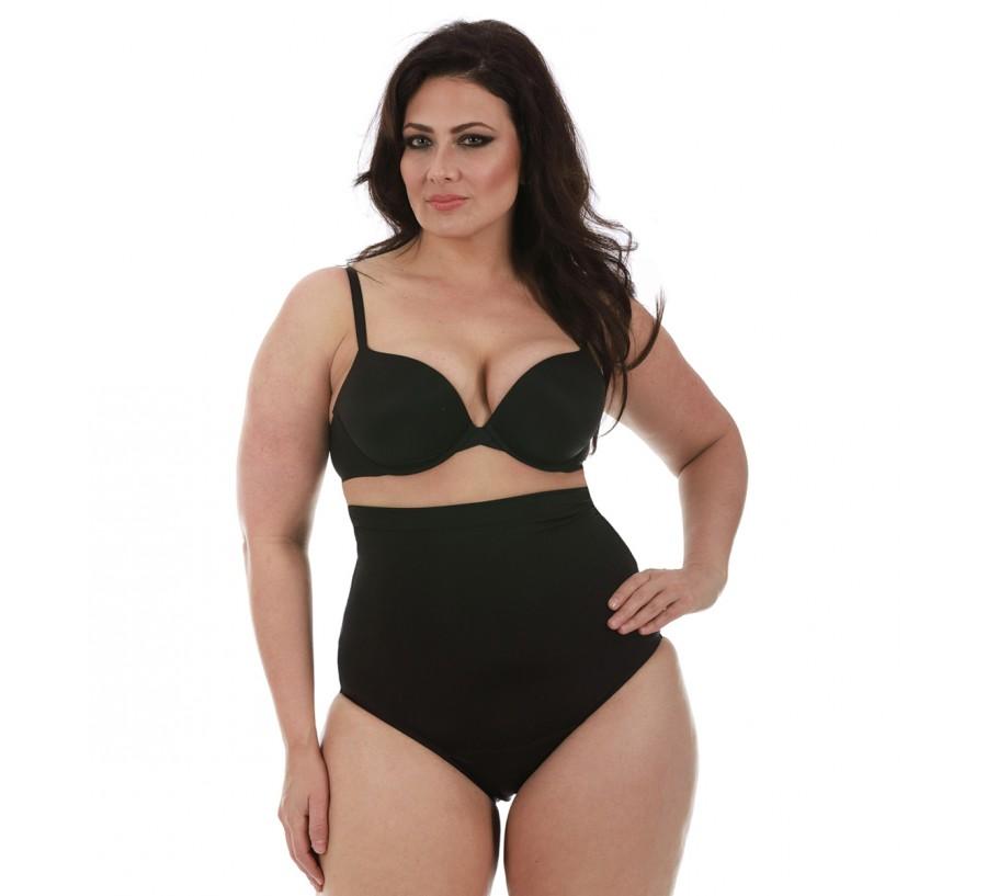 InstantFigure Plus Size Hi-waist Slimming Panty WPY019C in soft fabric, showcasing its high-waist design and comfort waistband.