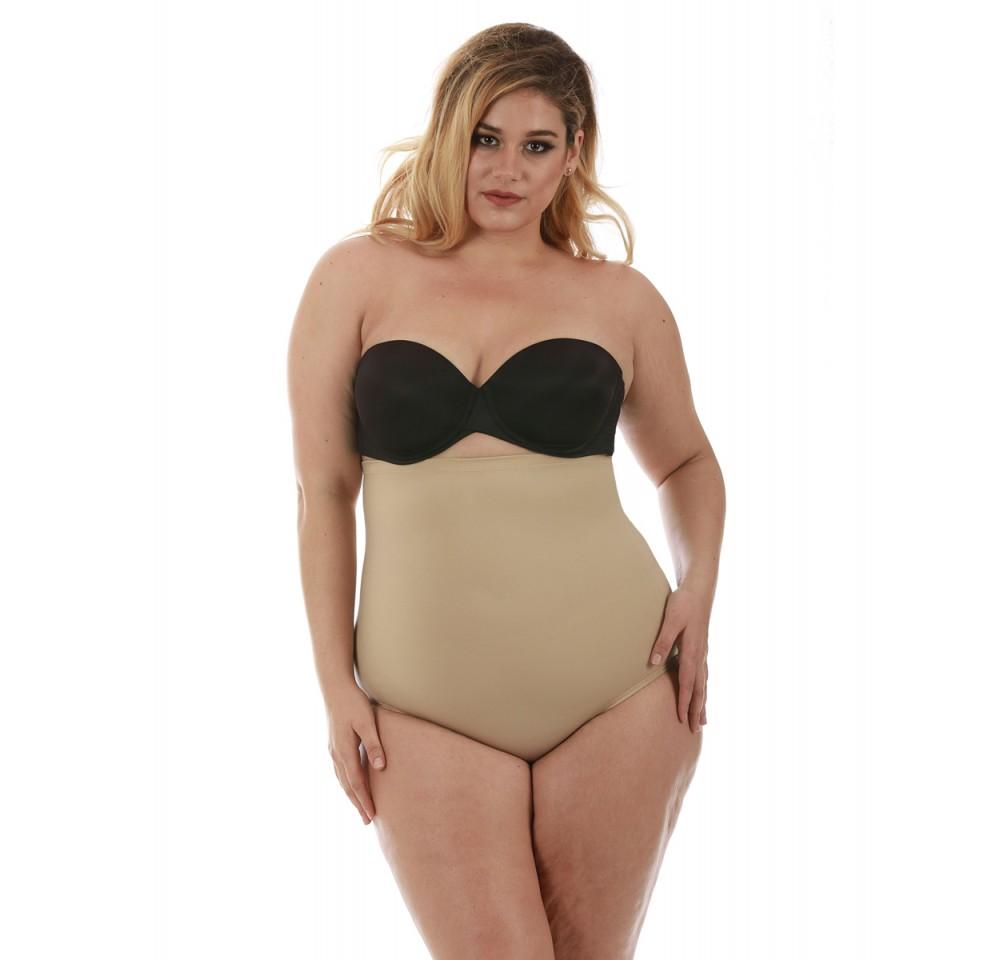 InstantFigure Plus Size Hi-waist Slimming Panty WPY019C in soft fabric, showcasing its high-waist design and comfort waistband.