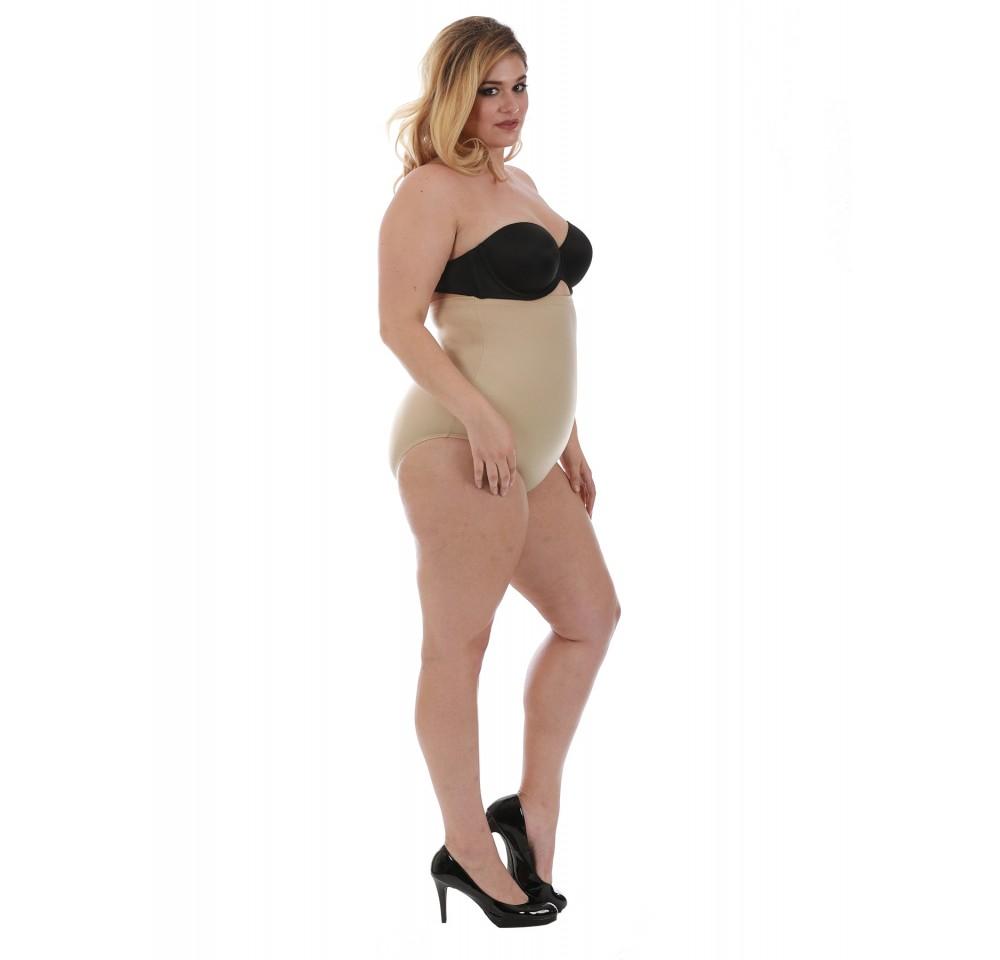 InstantFigure Plus Size Hi-waist Slimming Panty WPY019C in soft fabric, showcasing its high-waist design and comfort waistband.