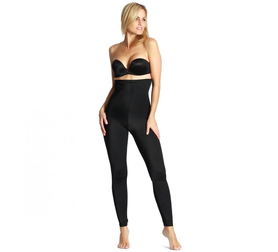 InstantFigure Tummy Control Shapewear Leggings WP40221 in black, showcasing high waist design and seamless compression for a flattering fit.