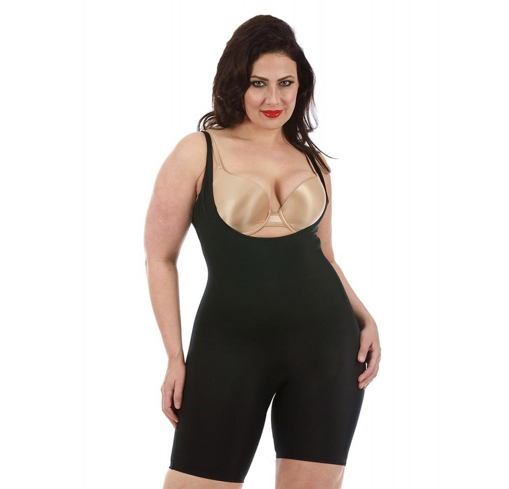 InstantFigure Underbust Bodyshorts in plus size, designed for comfort and shaping, featuring seamless design and open gusset.