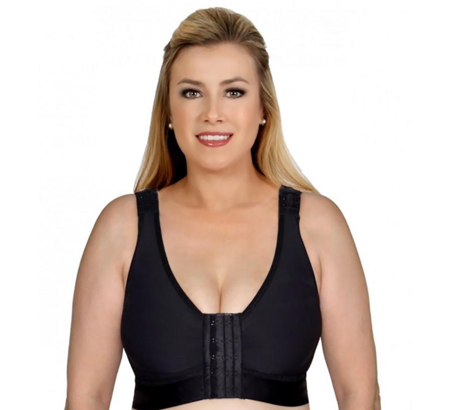 InstantRecoveryMD Compression Bra MD229 featuring hook-n-eye closure and wide straps for post-surgical support.