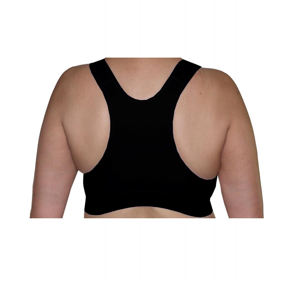 InstantRecoveryMD Compression Bra MD227 featuring front zip and hook-n-eye closure, designed for post-surgical support and everyday comfort.