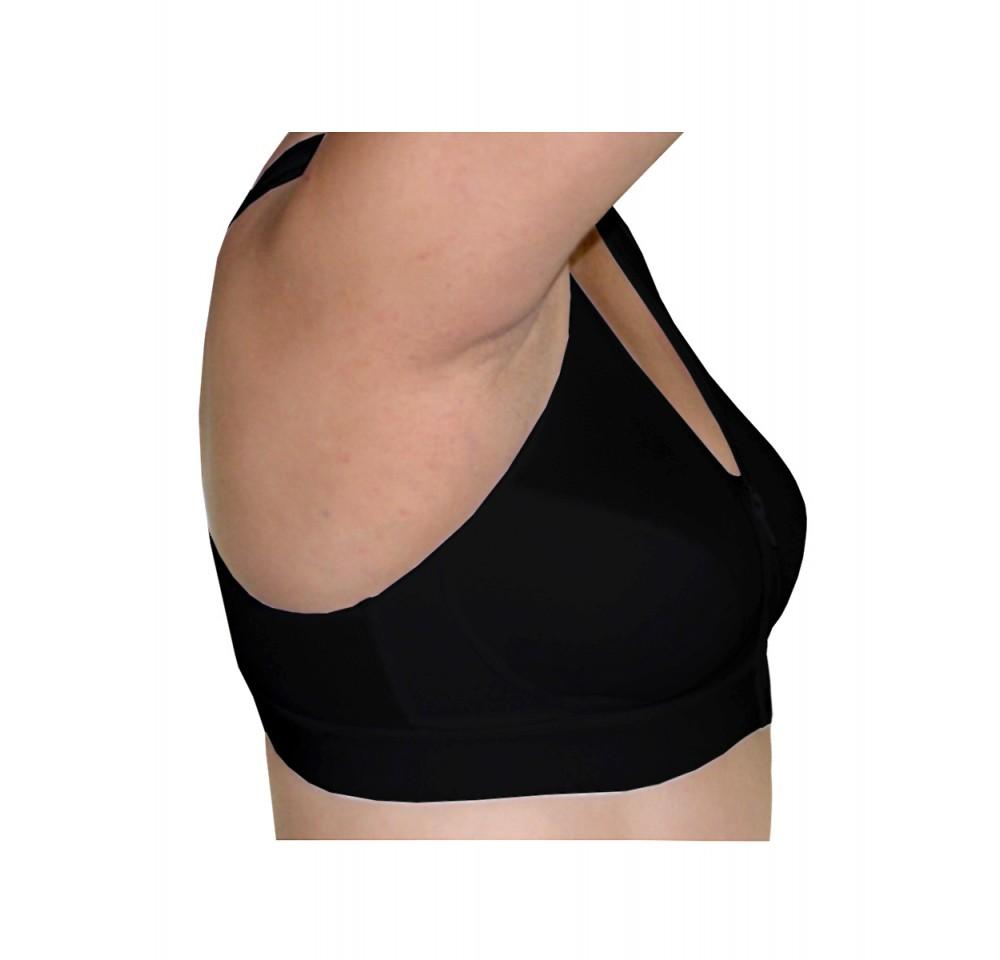 InstantRecoveryMD Compression Bra MD227 featuring front zip and hook-n-eye closure, designed for post-surgical support and everyday comfort.