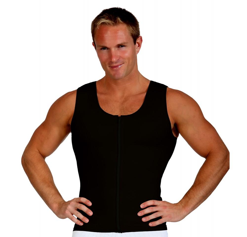 InstantRecoveryMD Men's Compression Sleeveless Vest MD300 with front zipper, designed for post-operative support and comfort.