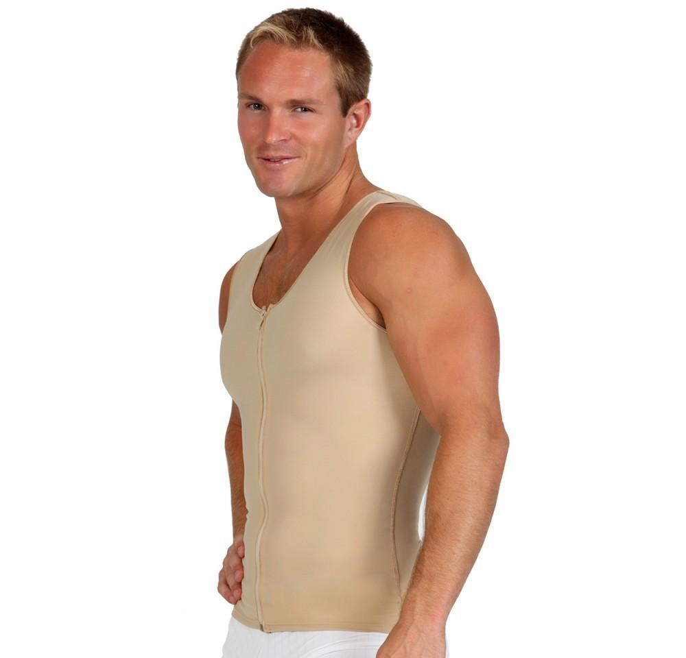InstantRecoveryMD Men's Compression Sleeveless Vest MD300 with front zipper, designed for post-operative support and comfort.