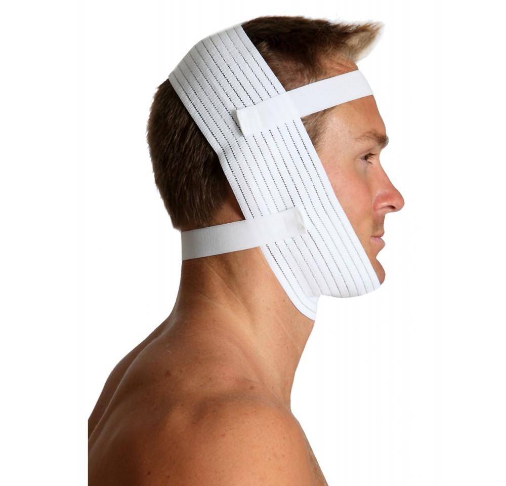 InstantRecoveryMD Unisex Surgical Chin Strap Support Straps MDFA02, designed for post-cosmetic surgery recovery with adjustable Velcro closures.