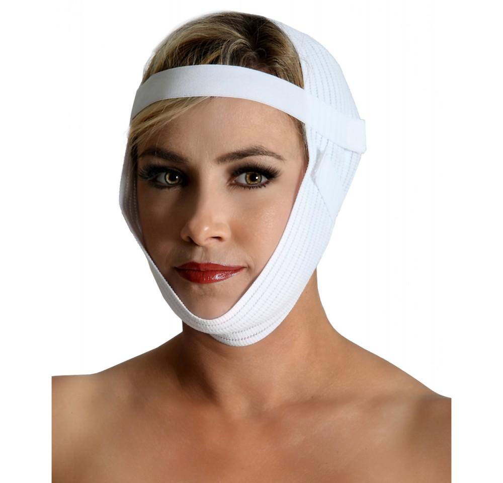 InstantRecoveryMD Unisex Surgical Chin Strap Support Straps MDFA02, designed for post-cosmetic surgery recovery with adjustable Velcro closures.