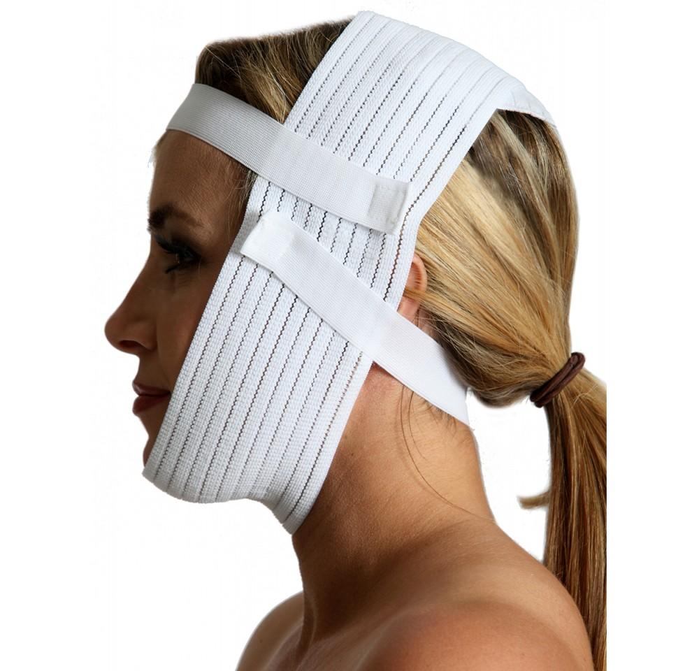 InstantRecoveryMD Unisex Surgical Chin Strap Support Straps MDFA02, designed for post-cosmetic surgery recovery with adjustable Velcro closures.