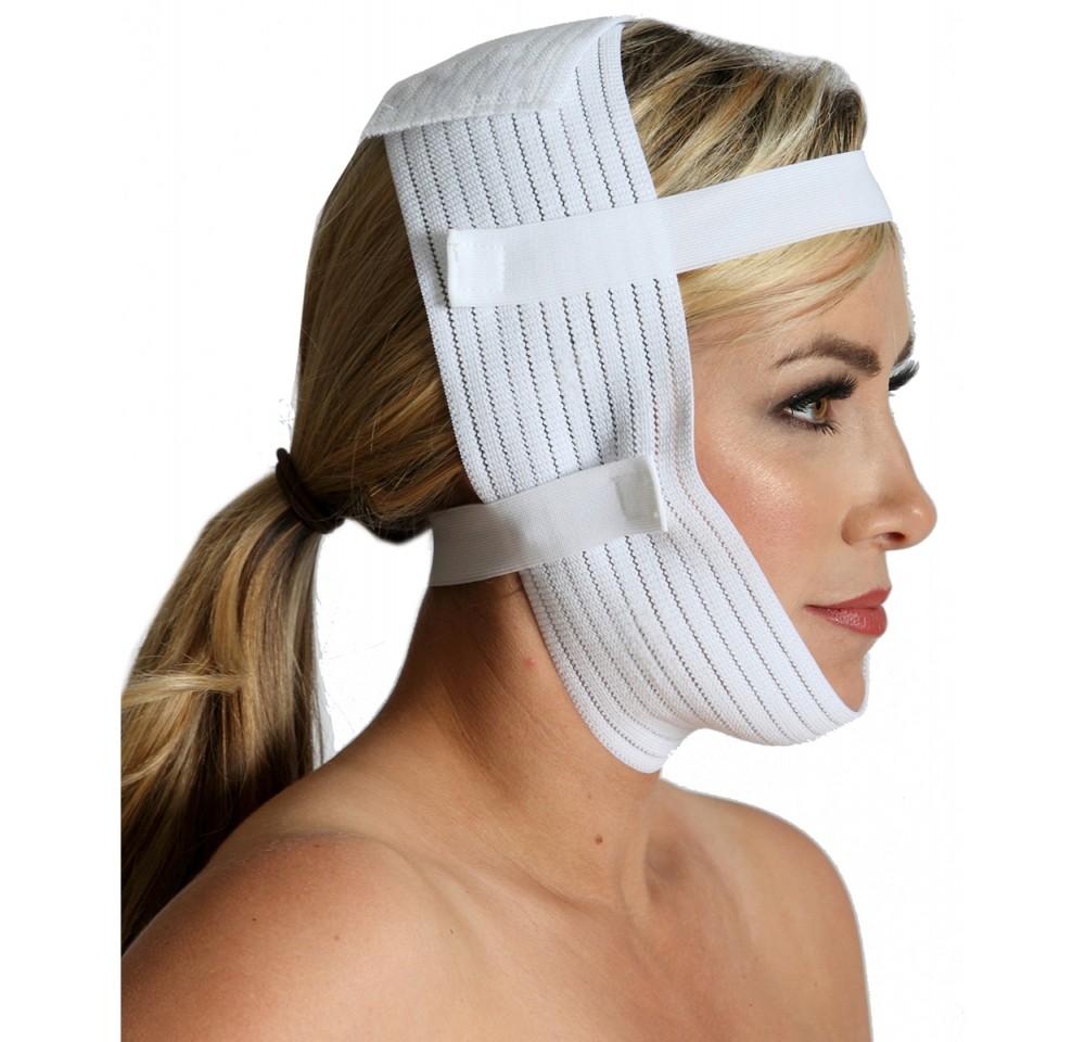 InstantRecoveryMD Unisex Surgical Chin Strap Support Straps MDFA02, designed for post-cosmetic surgery recovery with adjustable Velcro closures.