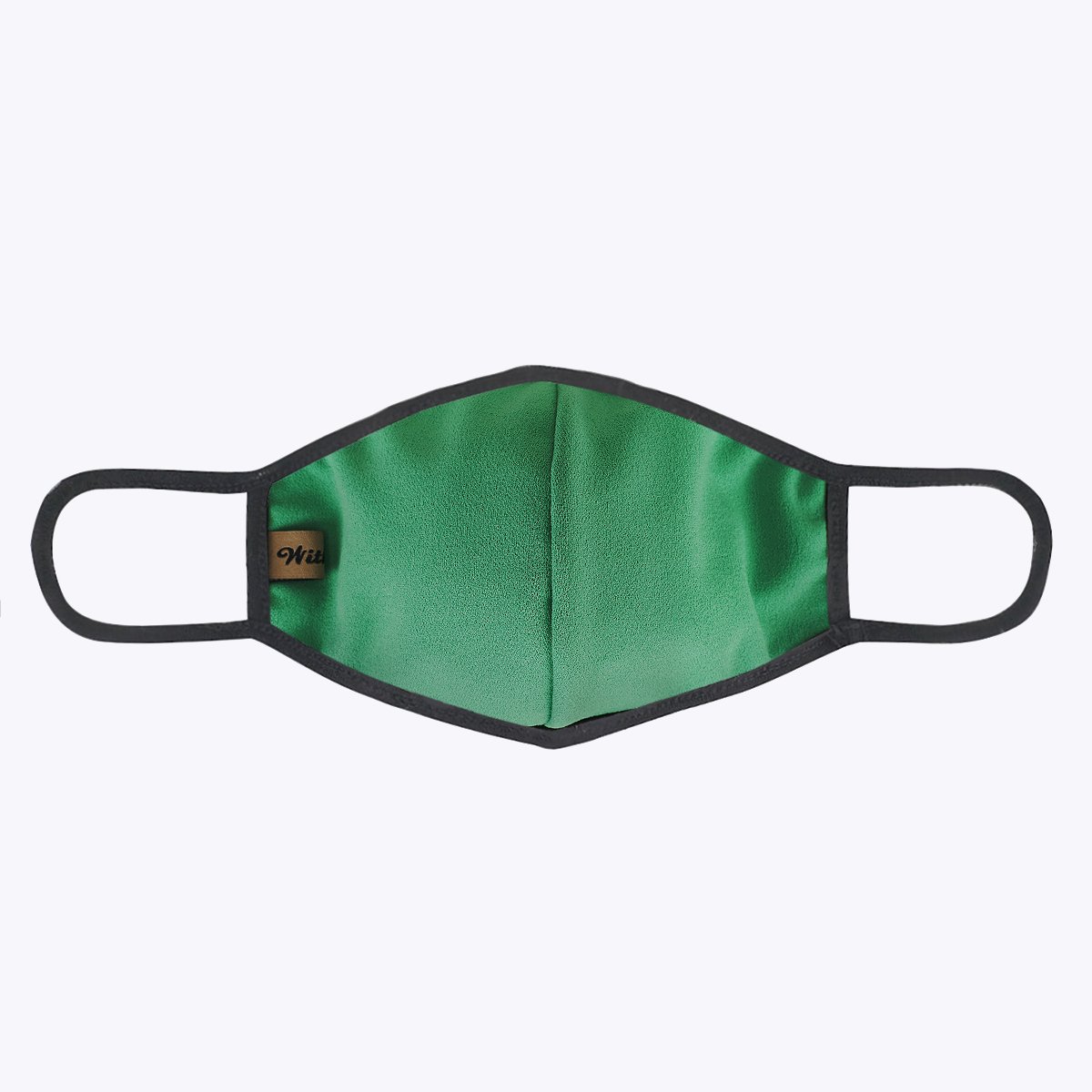 Kelly Green 3-Layered Filter Face Cover with a vibrant color, showcasing its 3-layered design and replacement filter pocket.