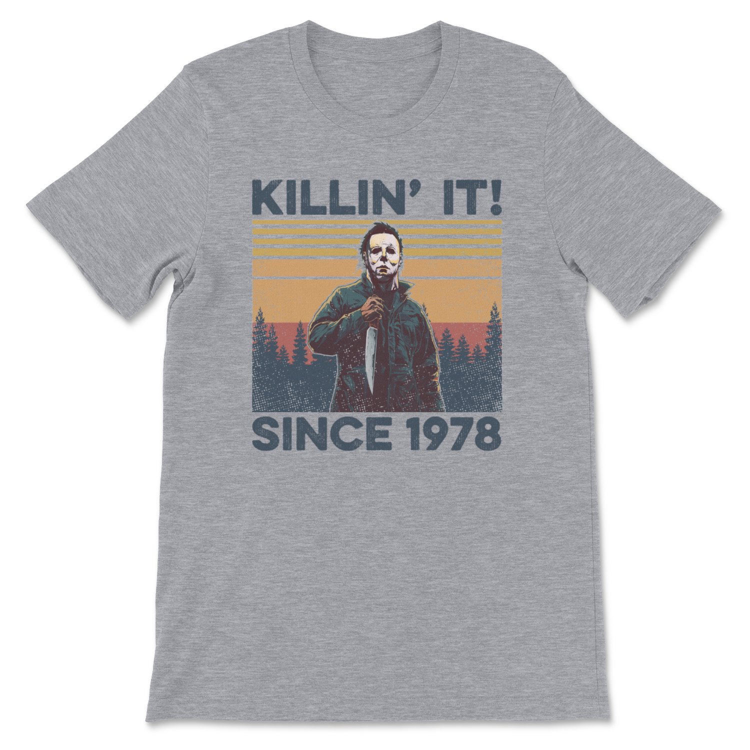 Killin It Since 1978 Michael Myers Tee featuring a stylish design, perfect for horror movie fans.