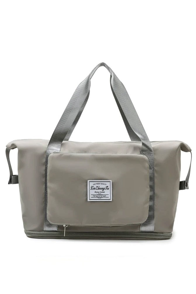 Larger sports bag ART2209 in gray with durable fabric, zip closure, and multiple pockets for organization.