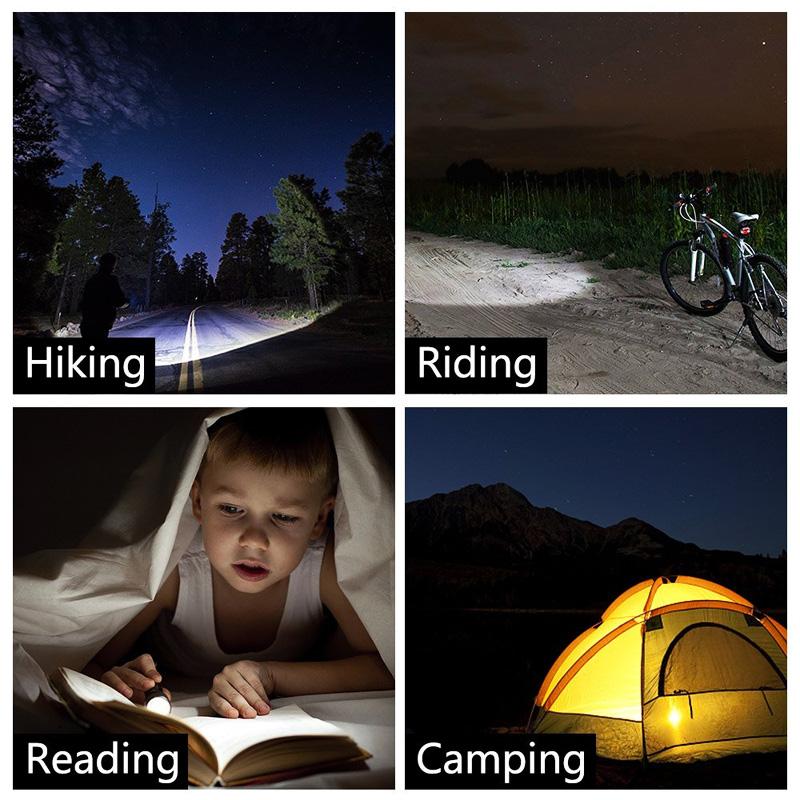 LED Flashlight 2000LM Q5 Mini Portable Torch with adjustable zoom feature, showcasing its sleek black aluminum alloy body.