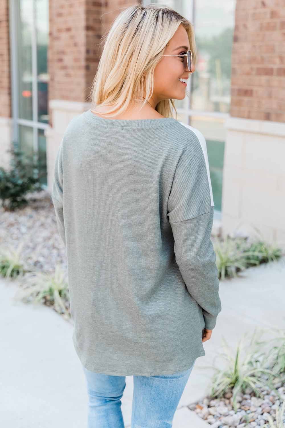 Leopard Print Stitching Color Block Long Sleeve Top featuring stylish design and comfortable fit, perfect for casual and trendy outfits.