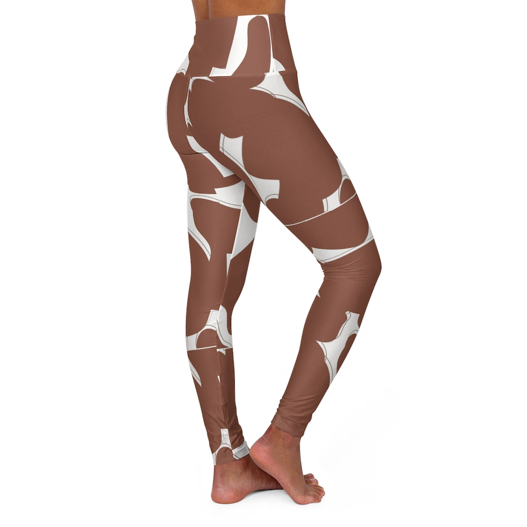 A pair of stylish high-waist leggings featuring a magnified animal print design, perfect for workouts and casual outings.