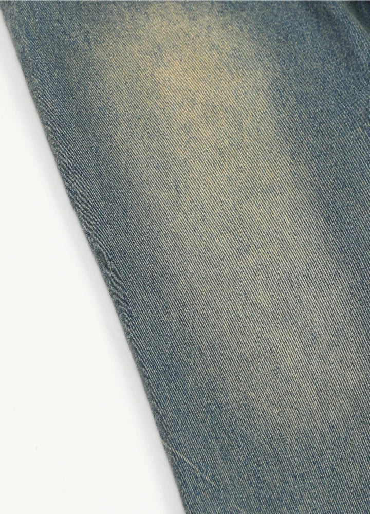 Men's flannel lined jeans with plaid lining and straight leg fit, showcasing a stylish and cozy design.