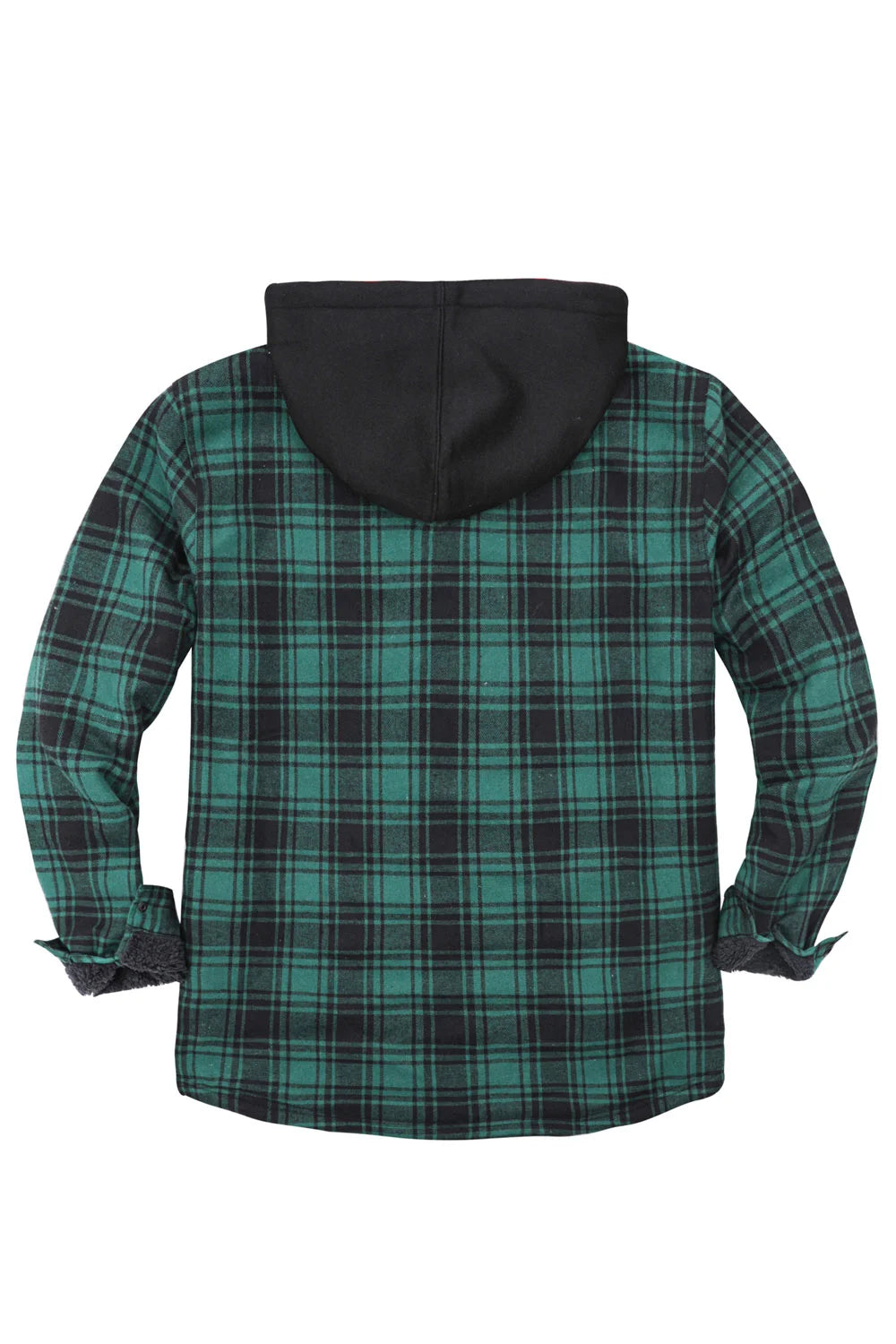 Men's Sherpa Lined Full Zip Up Flannel Plaid Hooded Jacket featuring a stylish plaid design, cozy Sherpa lining, and multiple pockets.