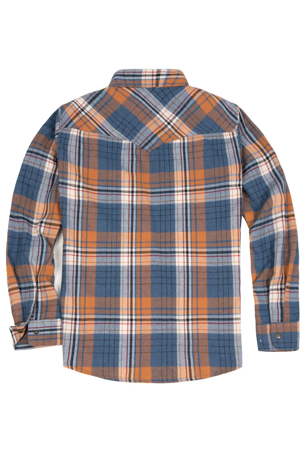 Men's Snap Front Long Sleeve Plaid Western Flannel Shirt in a stylish plaid pattern, featuring snap buttons and chest pockets.