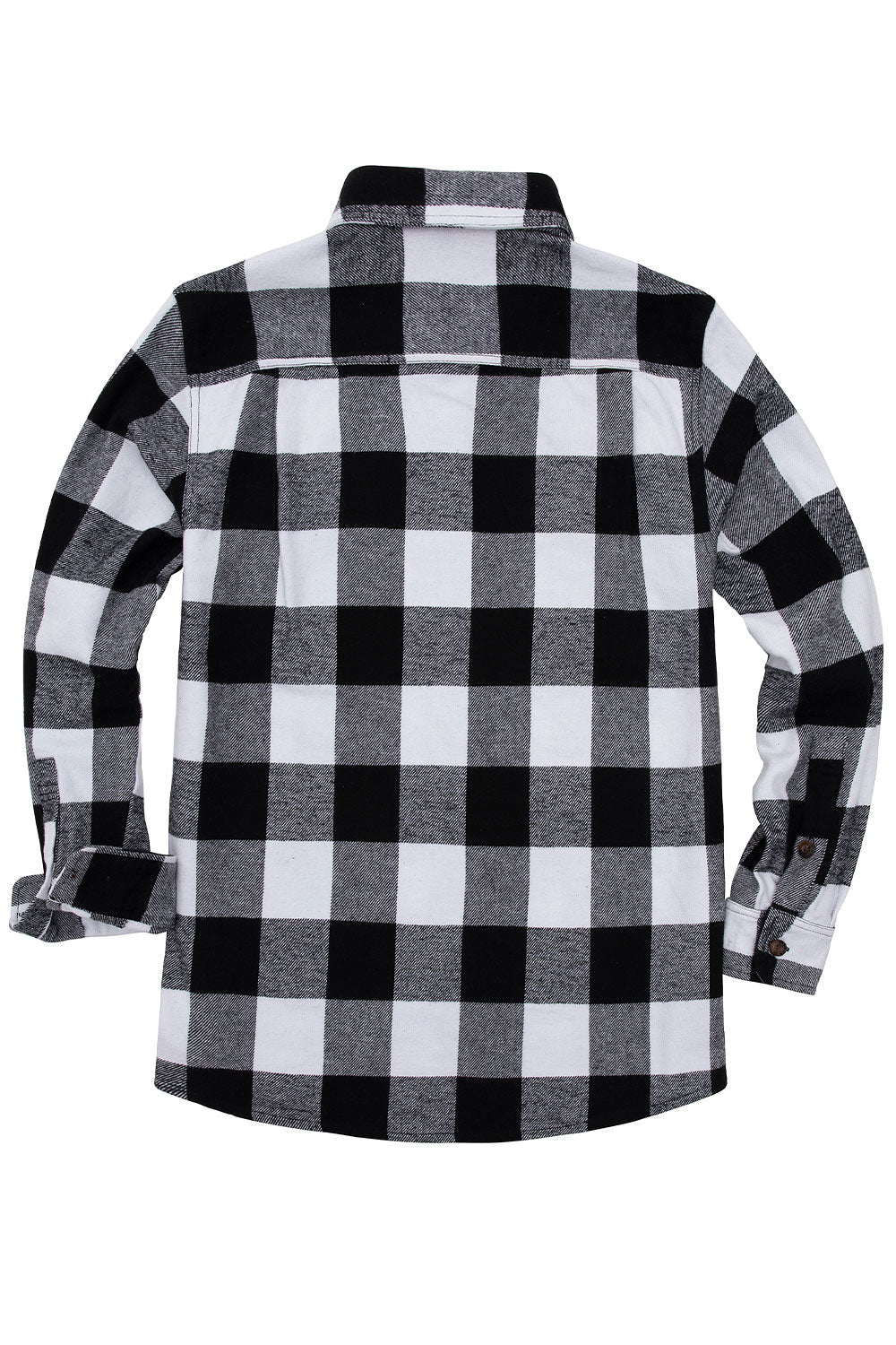 Men's Stalwart Heavyweight Flannel Shirt in plaid pattern, showcasing its relaxed fit and premium fabric.