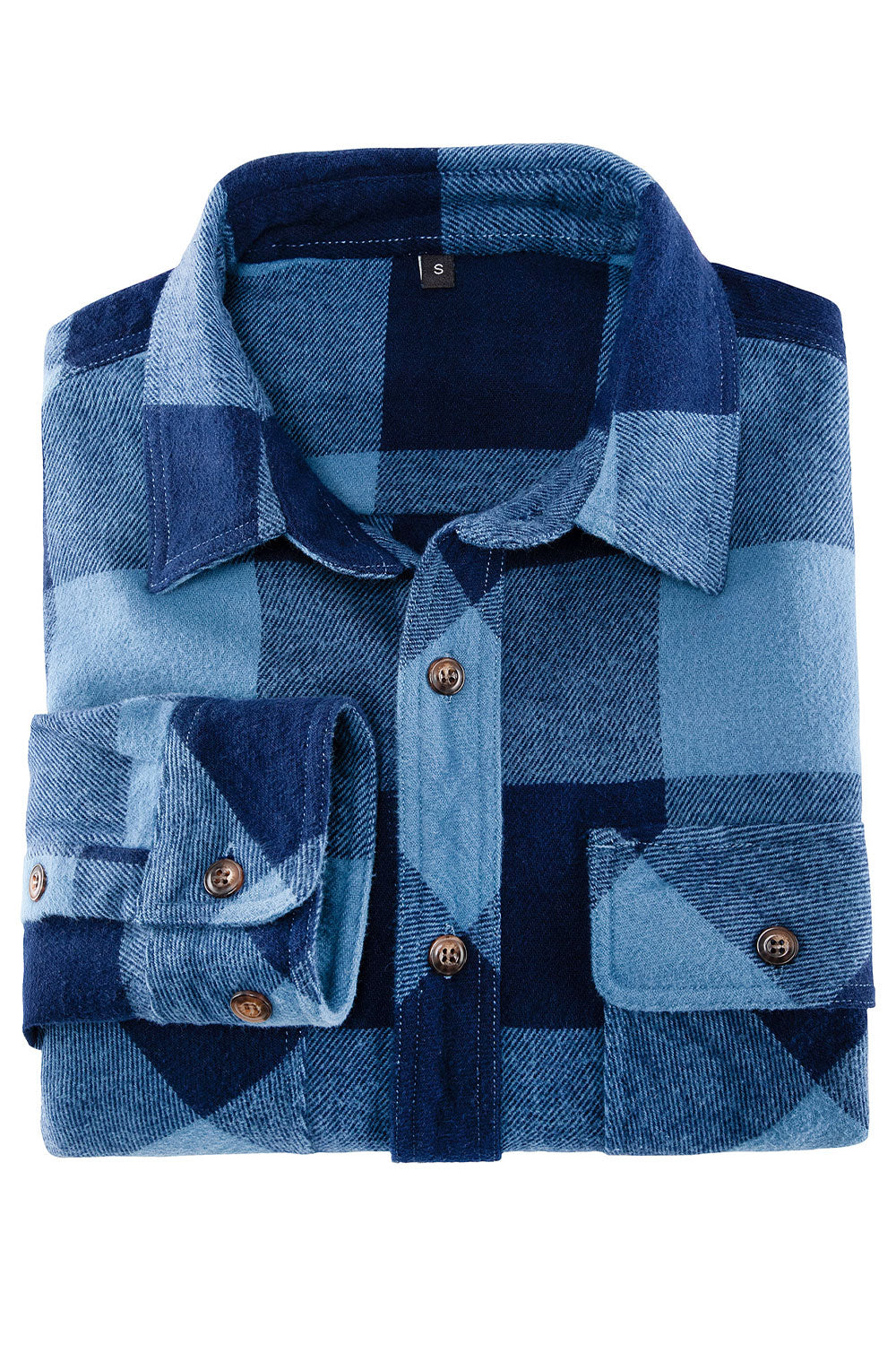 Men's Stalwart Heavyweight Flannel Shirt in plaid pattern, showcasing its relaxed fit and premium fabric.