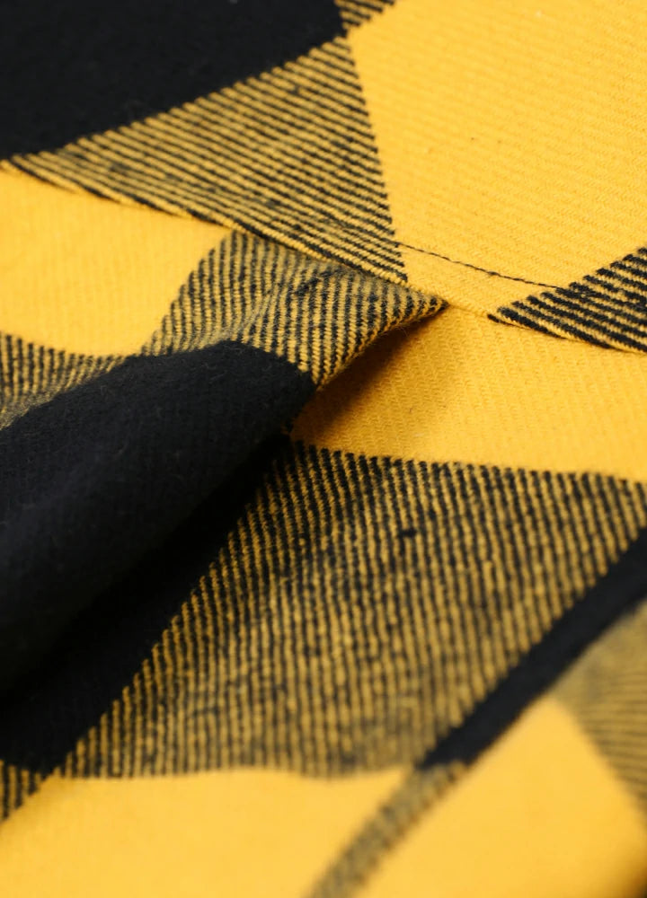 Men's Stalwart Heavyweight Flannel Shirt in plaid pattern, showcasing its relaxed fit and premium fabric.