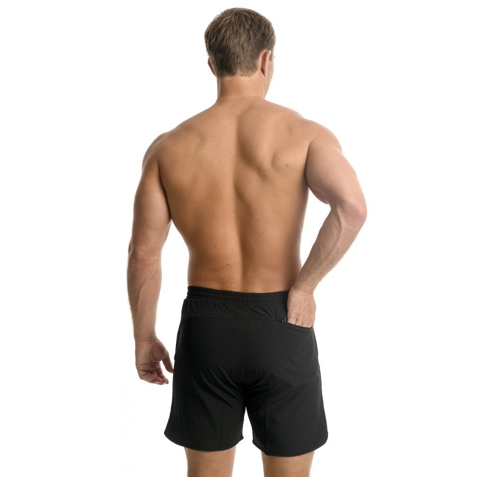 Mens Suplex drawstring shorts featuring faux-tulip detail, elastic waistband, and pockets, perfect for casual and active wear.