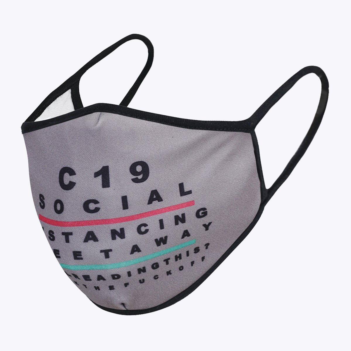 Mocha C19 Distance 3-Layered Face Cover featuring a unique print design, made with polyester and cotton for comfort and protection.