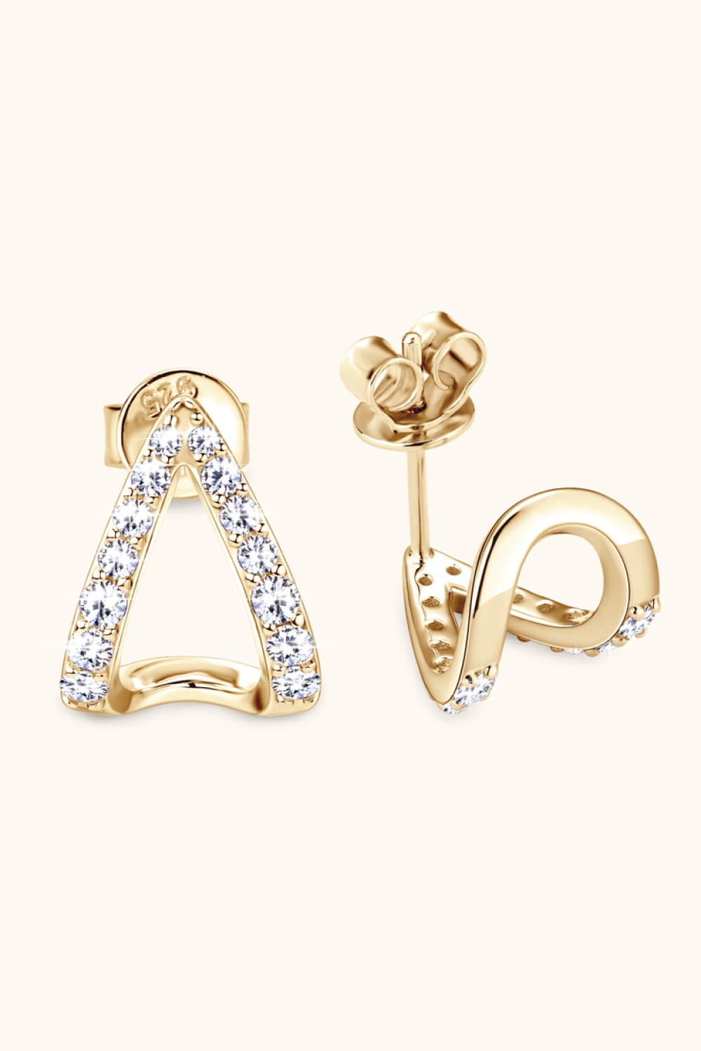 Elegant Moissanite Minimalist 925 Sterling Silver Earrings displayed in a matching gift box, showcasing their brilliance and simplicity.