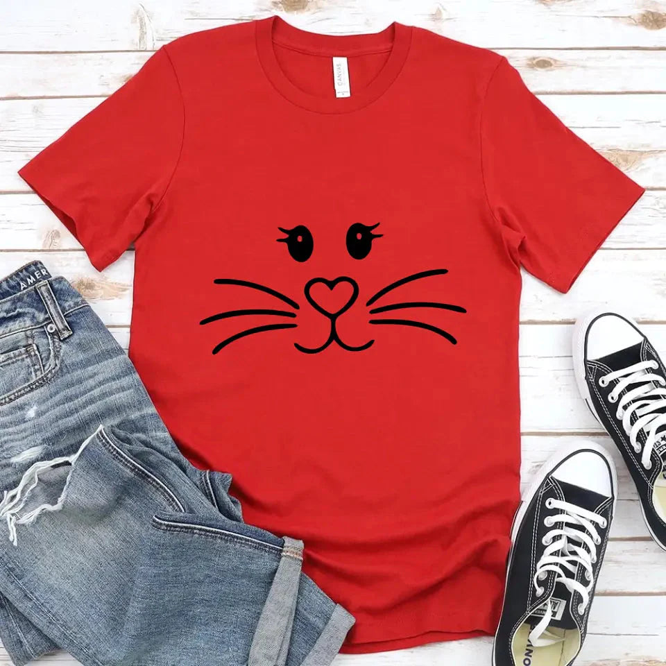 Mrs. And Mr. Bunny Face Couple Tee featuring cute bunny designs, perfect for couples.