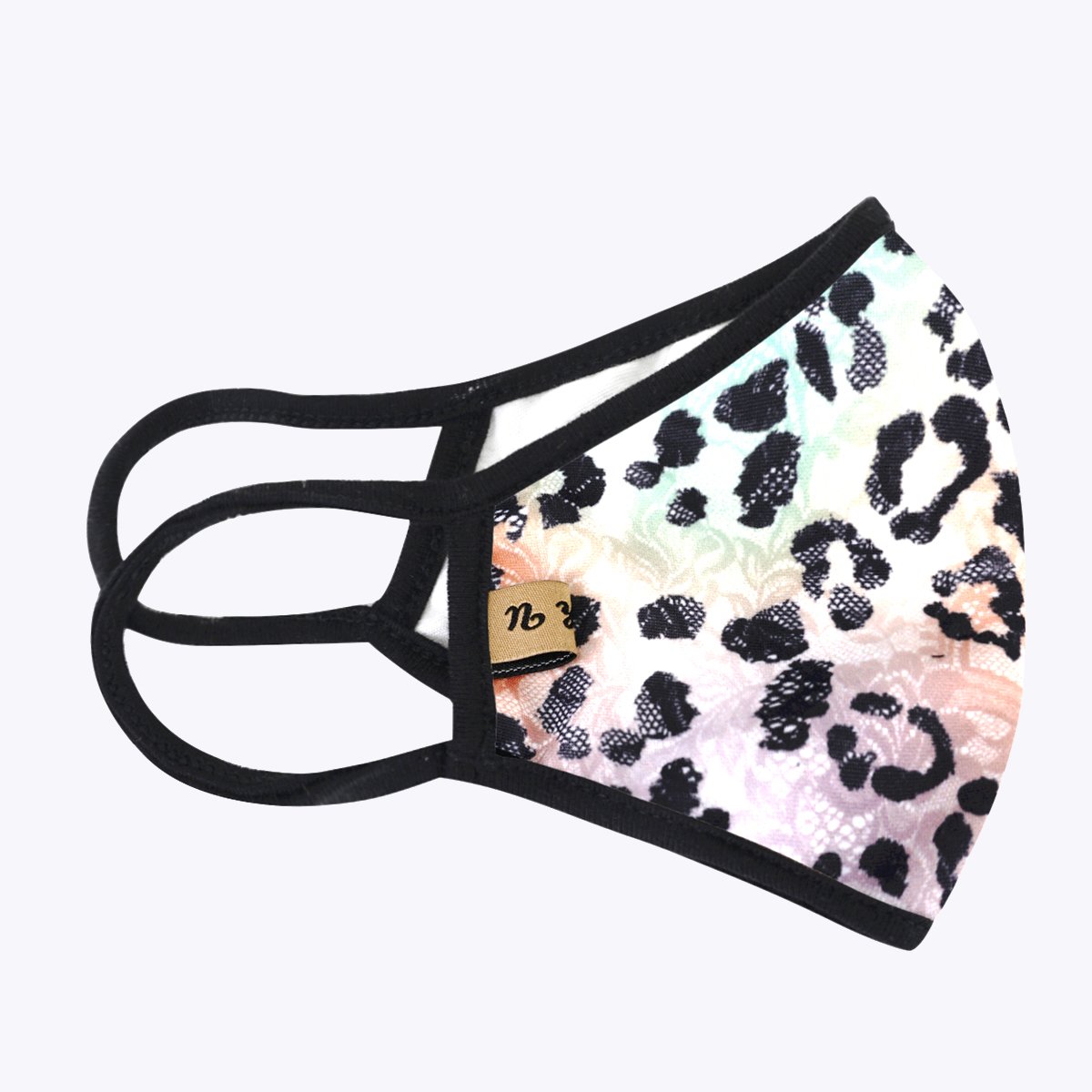 Multi Animal 3-Layered Face Cover featuring a unique animal print design, made from polyester and cotton, suitable for unisex wear.