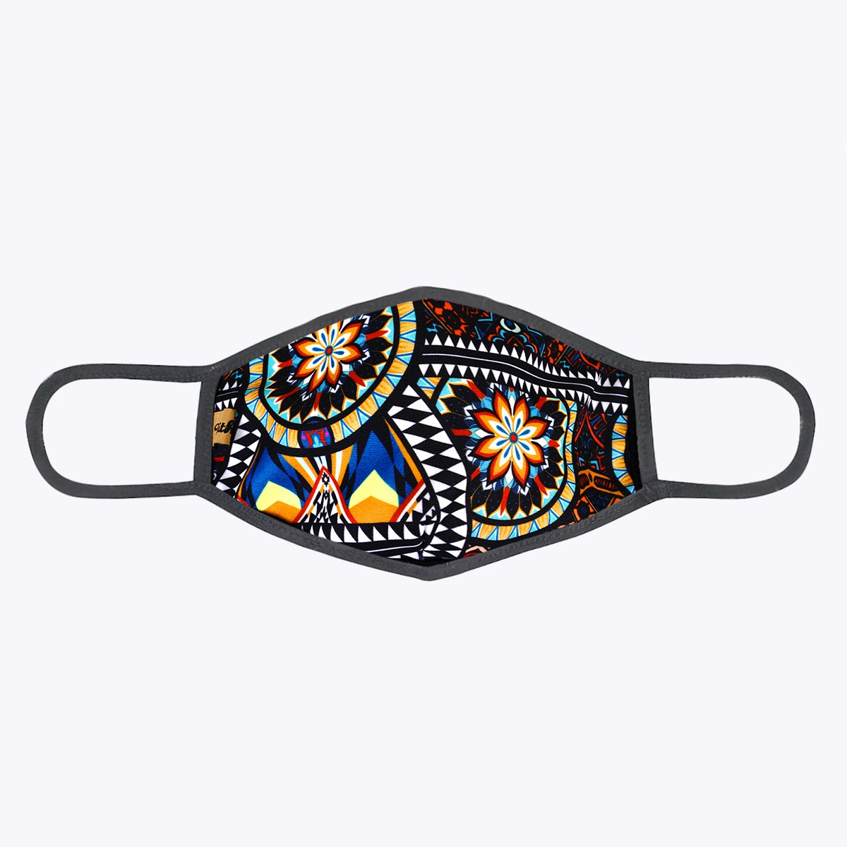 Multi Suzani 3-Layered Face Cover featuring a unique print design, made from polyester and cotton, suitable for unisex wear.