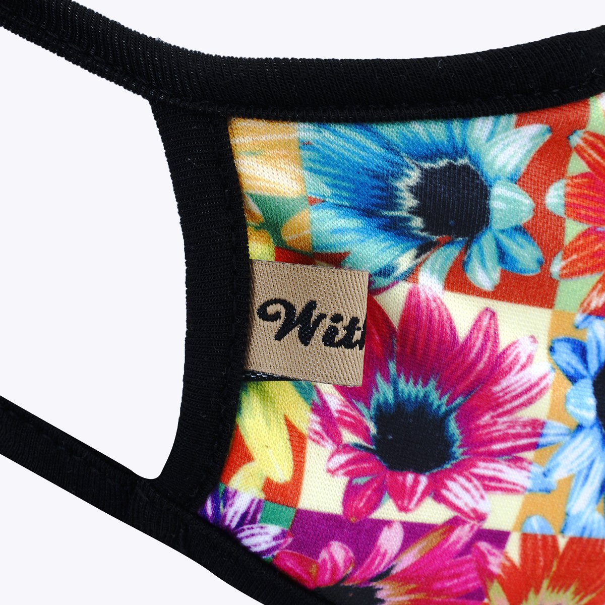 Multi-colors Sun Flower 3-Layered Face Cover featuring a vibrant sunflower print, designed for comfort and protection.