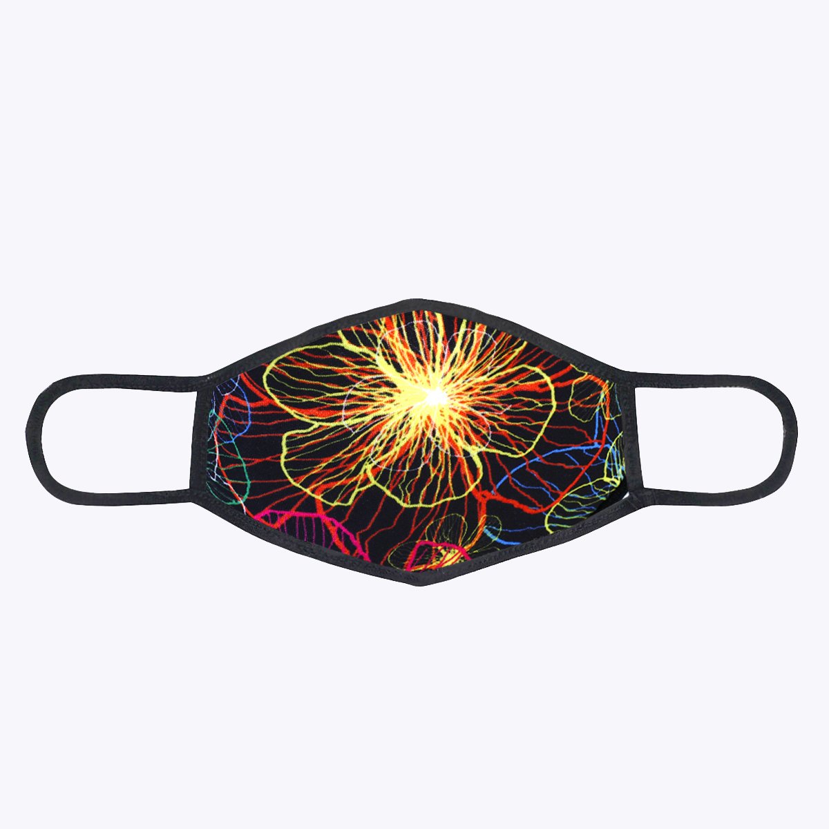 Neon Multi 3-Layered Face Cover featuring a vibrant print design, made with polyester and cotton, suitable for unisex wear.