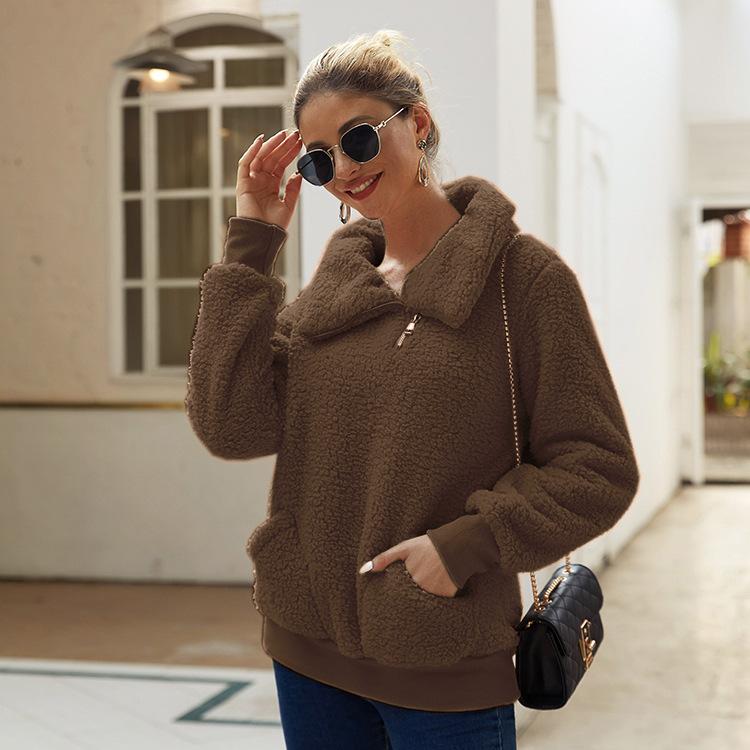 A cozy New Hoodie 2021 featuring a turtleneck design in solid color, perfect for autumn and winter wear.