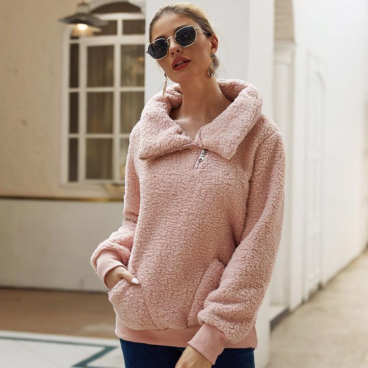 New Hoodie 2021 featuring a turtleneck design in solid color, made from thickened cotton material, perfect for autumn and winter wear.