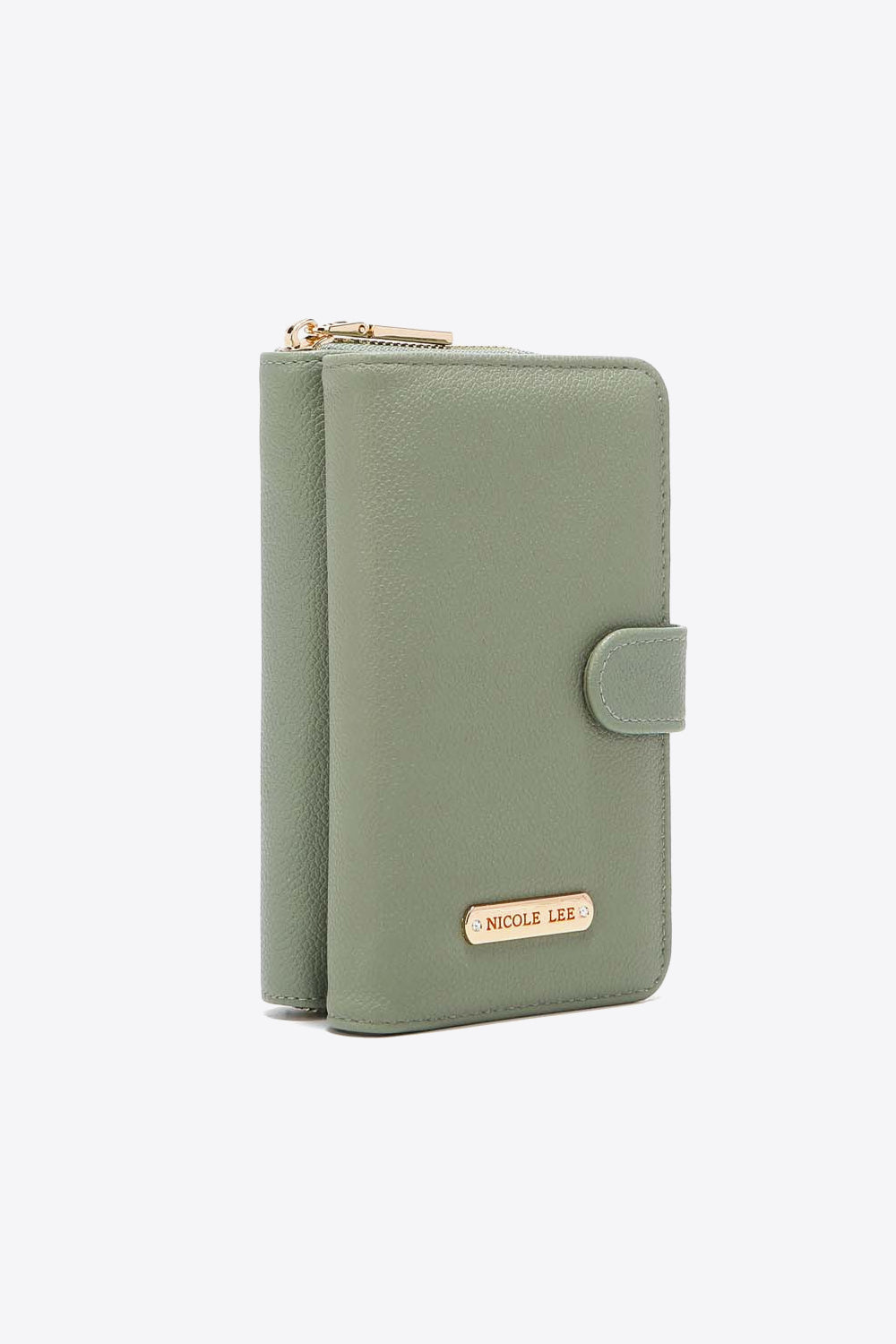 Nicole Lee USA Two-Piece Crossbody Phone Case Wallet in pebbled vegan leather, featuring a universal phone holder and multiple card slots.