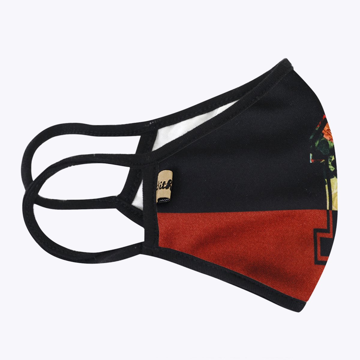 Number 10 Lettering 3-Layered Face Cover featuring a unique print design, made from polyester and cotton, suitable for unisex wear.