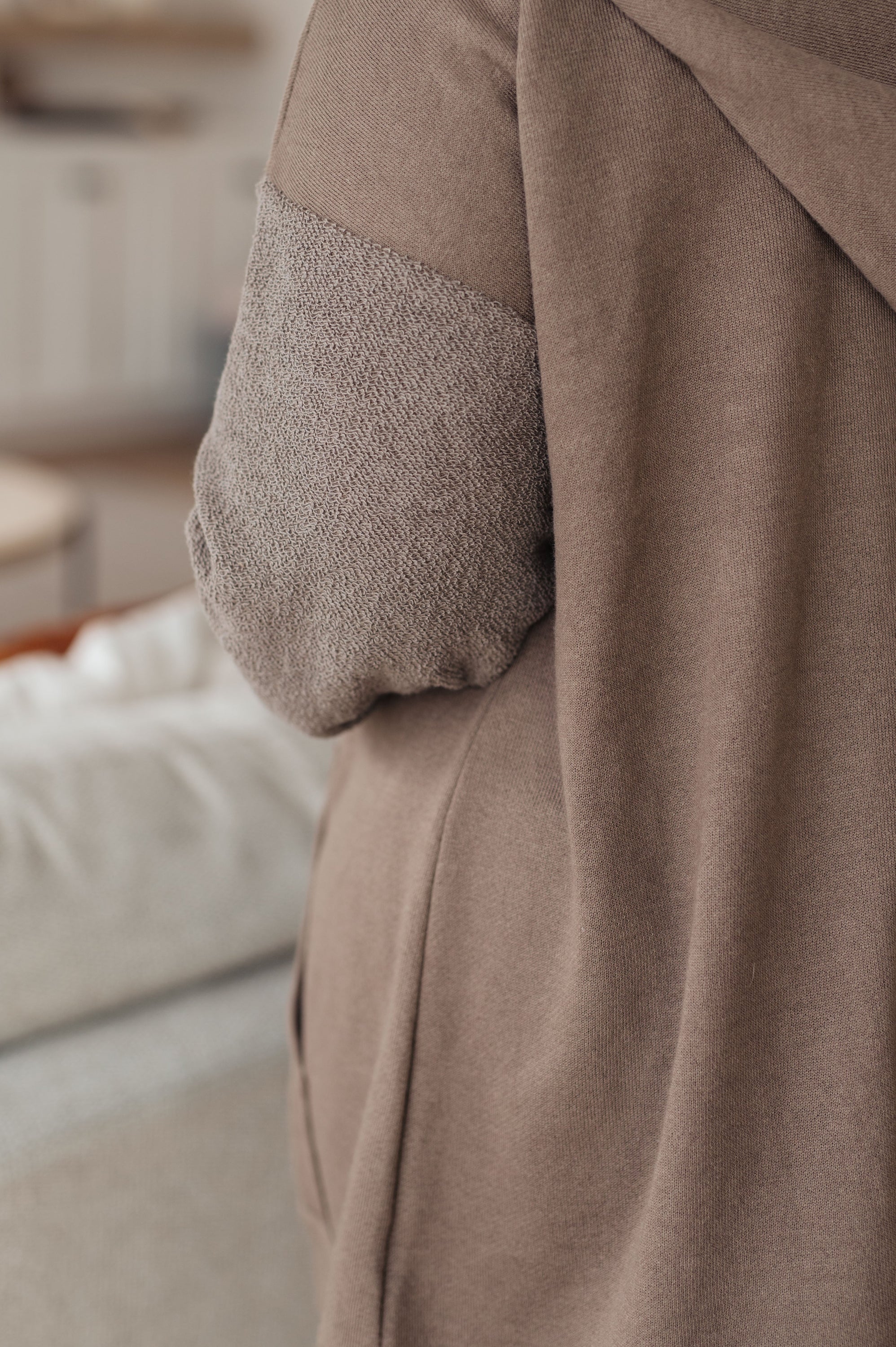 On And On Zip Up Hoodie in cozy french terry fabric with a hood and zip front, featuring dropped shoulders and pockets.