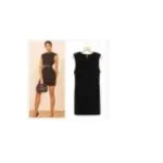 A stylish padded shoulder t-shirt mini dress in soft fabric, featuring a crew neck and short cap sleeves, perfect for casual and formal occasions.