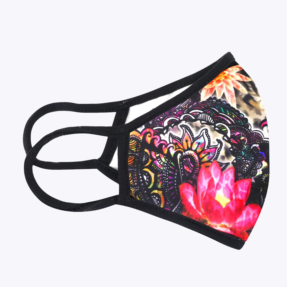 Paisley 3-Layered Face Cover featuring a unique print design, made from polyester and cotton, suitable for unisex wear.
