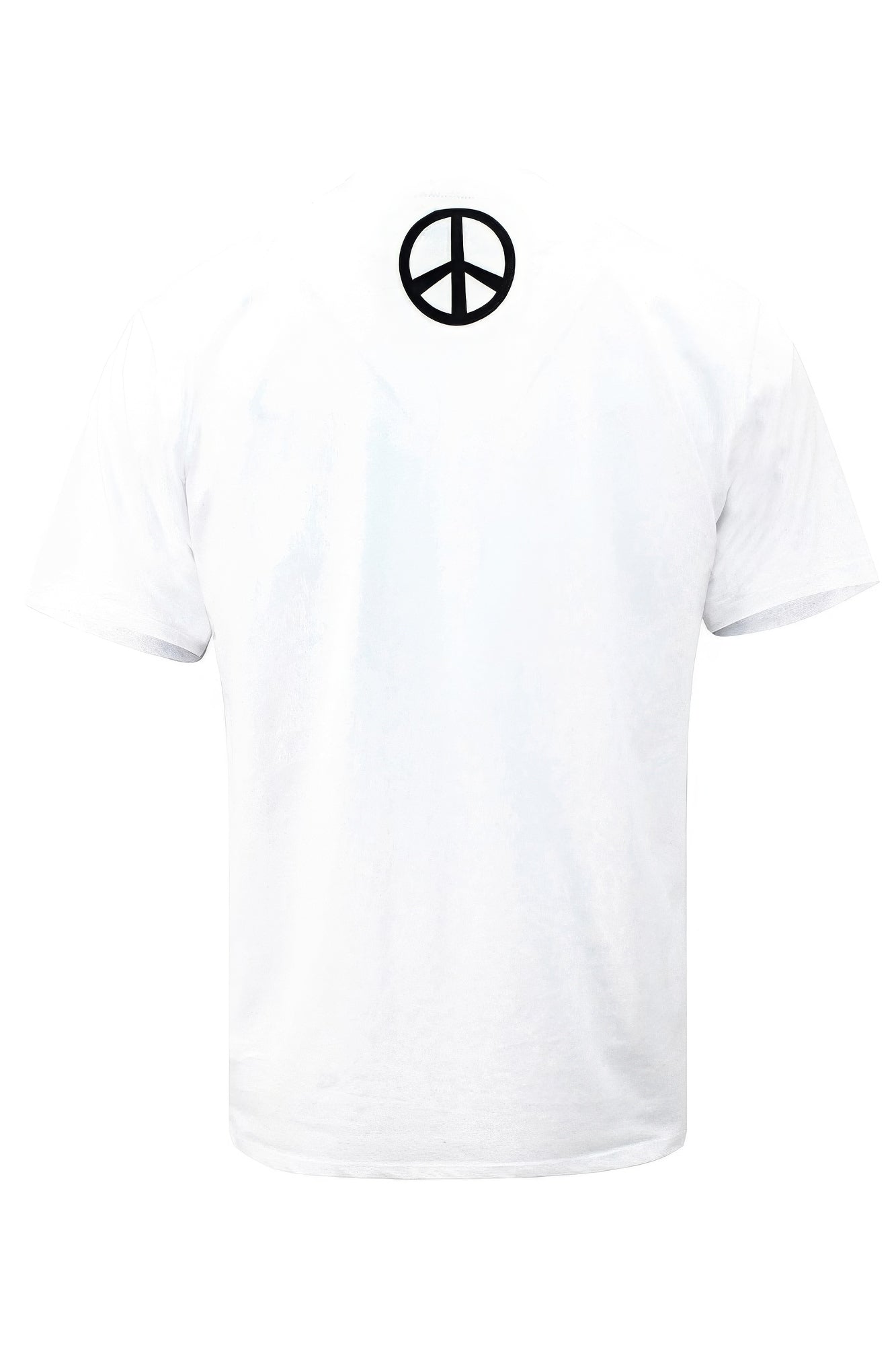 A soothing Mint Peace Happiness T-Shirt featuring a charming puff print design, made from 100% cotton for comfort.