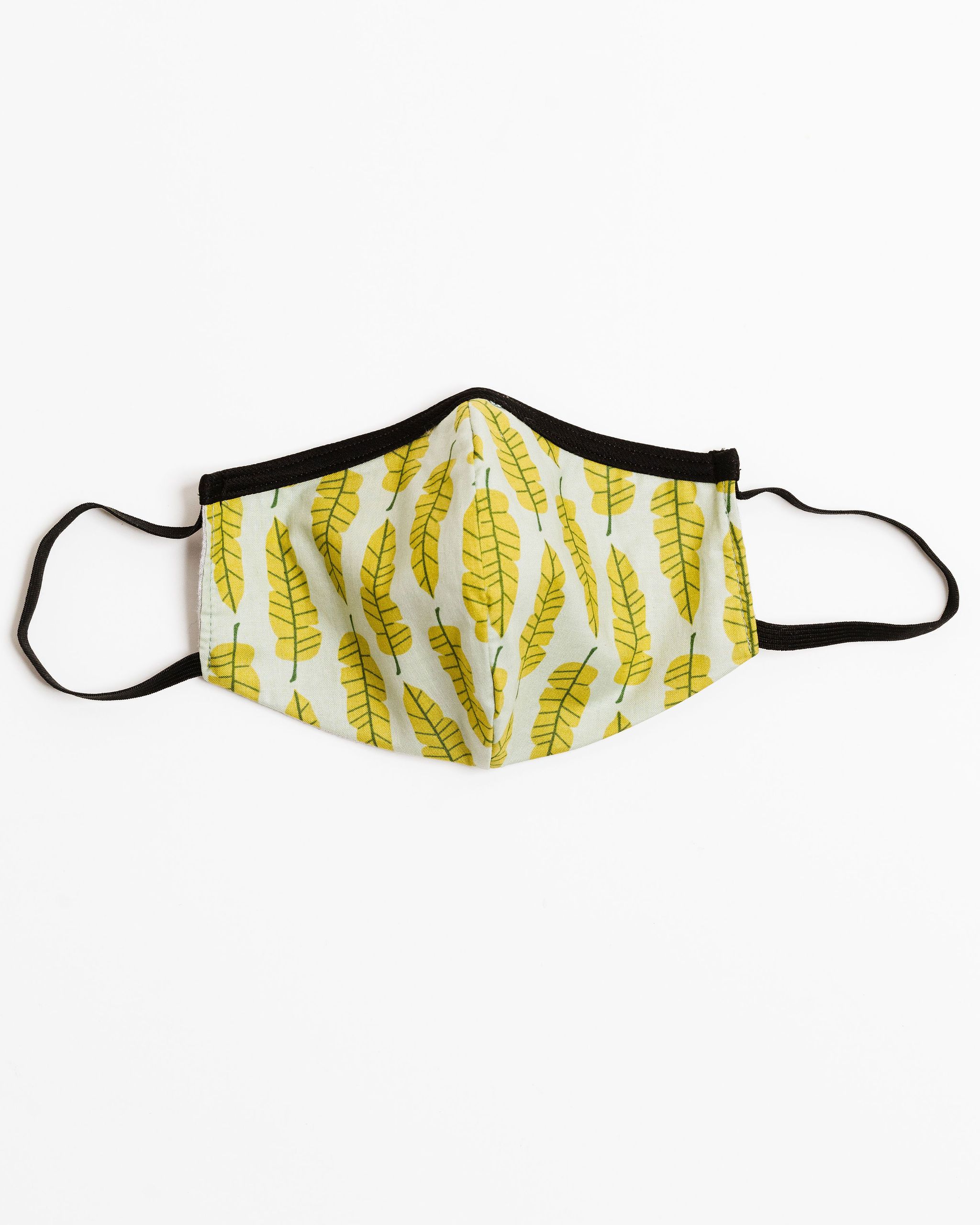 Philodendron Face Mask made of 100% cotton with unique printed designs, featuring elastic straps for a secure fit.