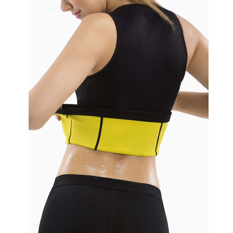 Plus Size Neoprene Sweat Sauna Body Shapers Vest, designed for effective waist training and slimming, showcasing its sleek design and quality materials.