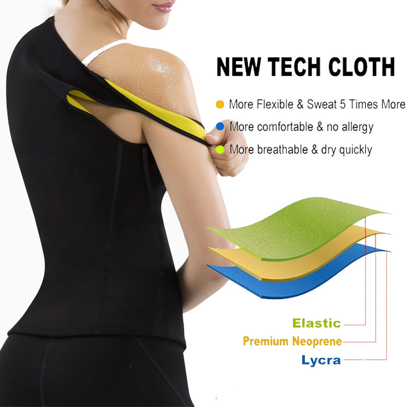 Plus Size Neoprene Sweat Sauna Body Shapers Vest, designed for effective waist training and slimming, showcasing its sleek design and quality materials.